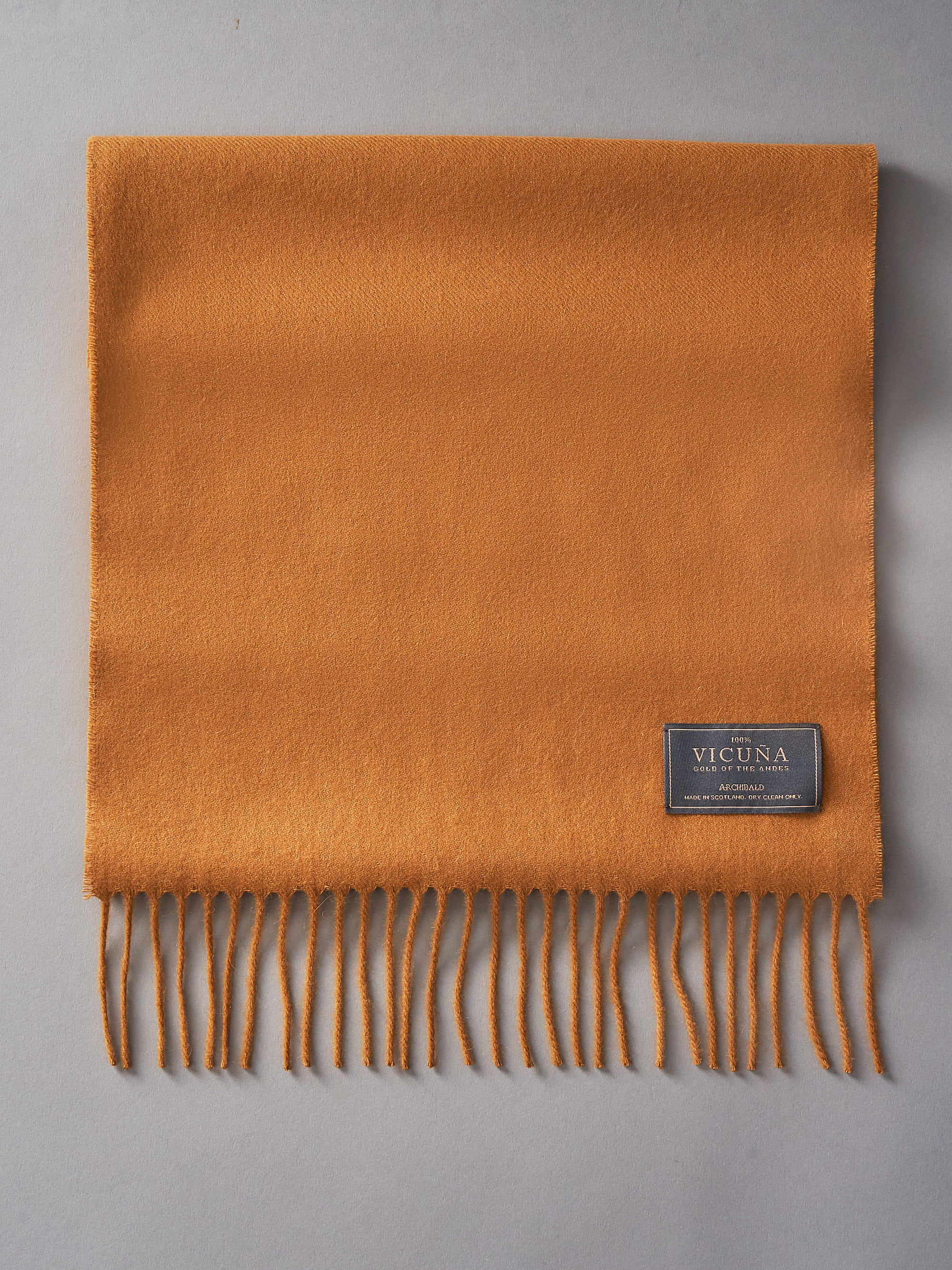 The Pure Vicuña Scarf Woven in Moray, Scotland