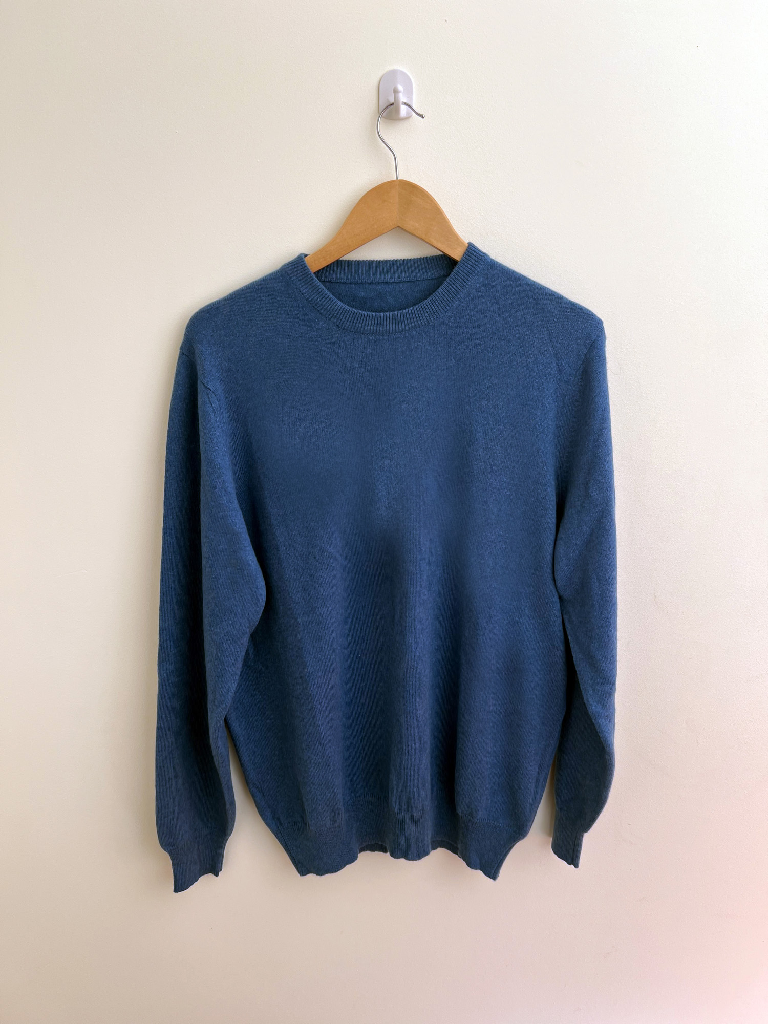 SS - Men's Cashmere Crew Sweater - Blue, size 44
