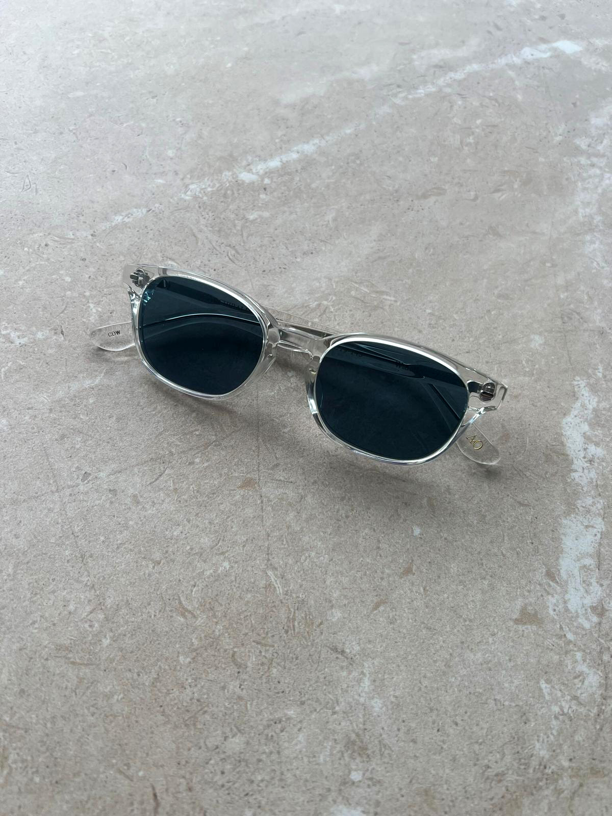 SS - Walsh 49 Acetate Sunglasses in Clear Dawn w/ Blue-Grey Lenses