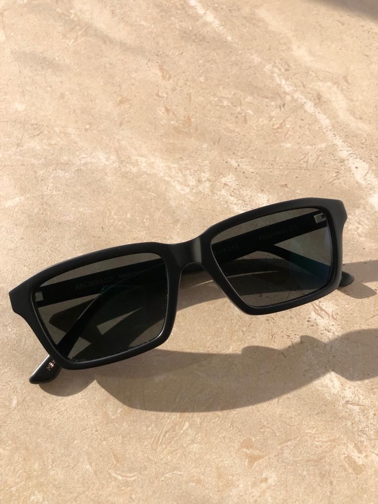 SS - Ferguson 53 Acetate Sunglasses in Matte Black w/ Blue-Grey Polarized Lenses