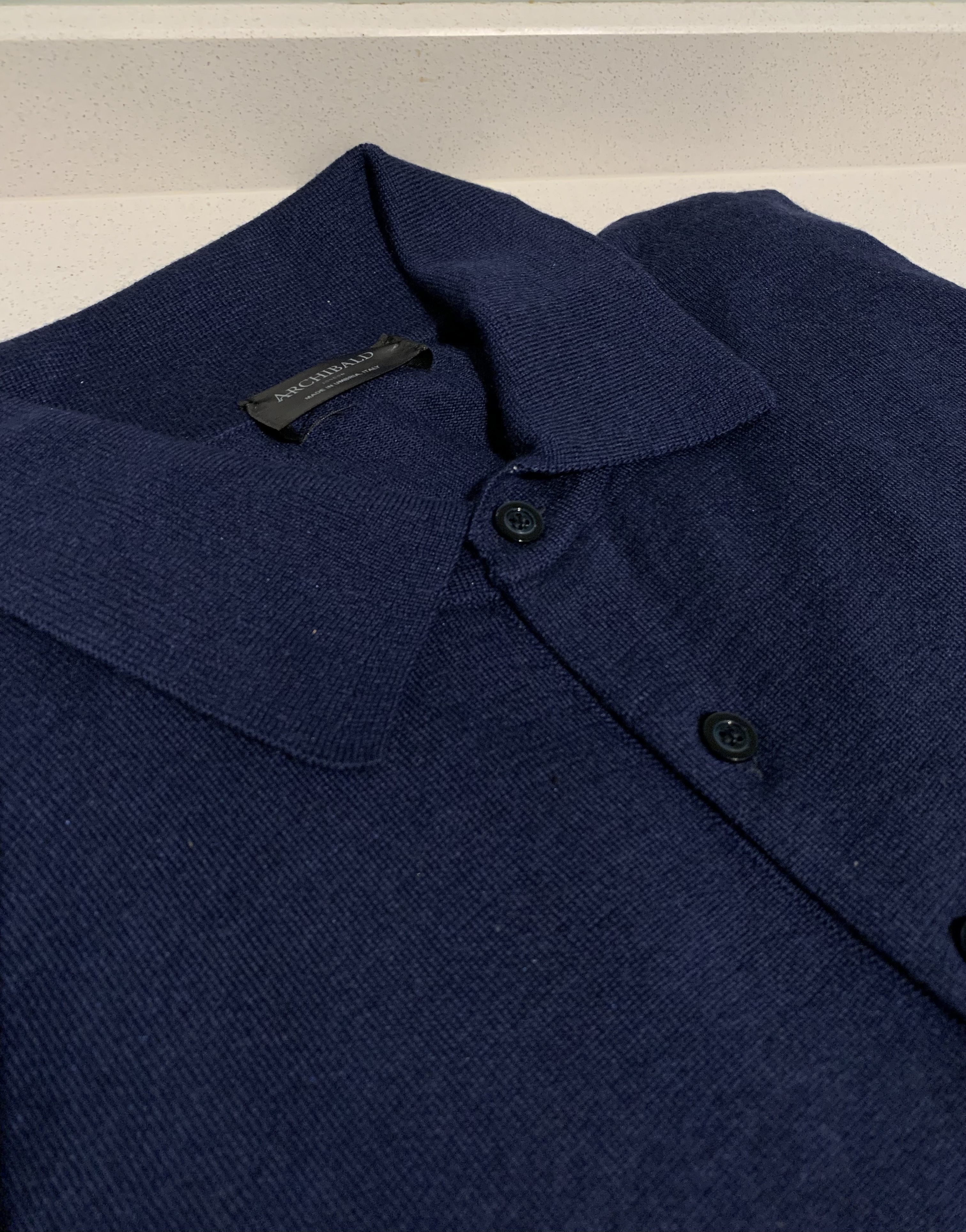 The Perfect Men's Long Sleeve Polo in Cashmere-Silk
