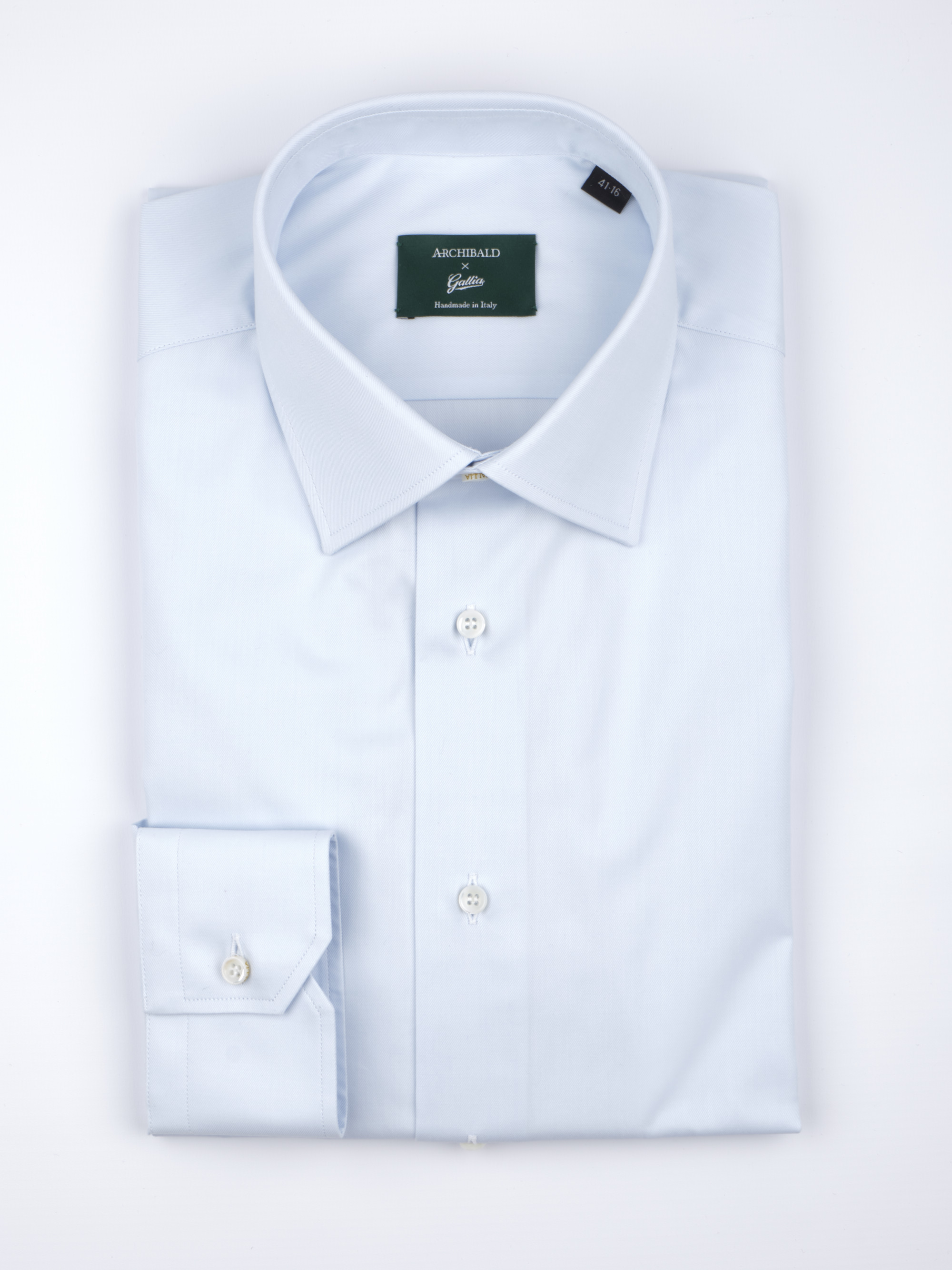 Semi-French Collar One Button Cuff 80s Cotton Poplin Shirt