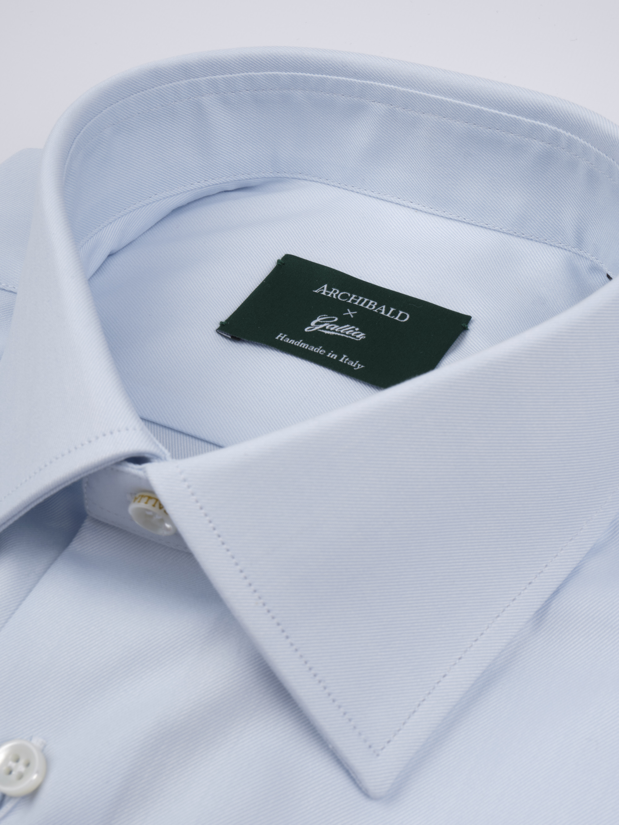Semi-French Soft Collar One Button Cuff 140s Cotton Poplin Shirt