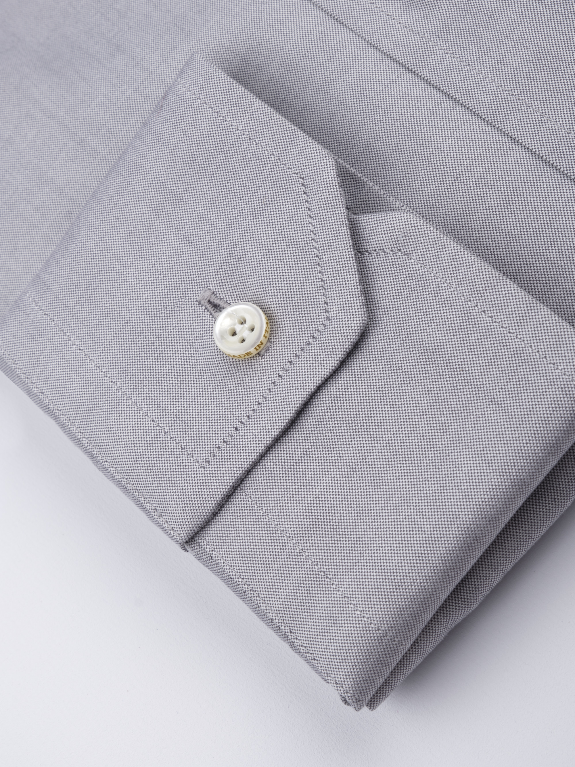 Semi-French Collar Soft One Button Cuff 80s Cotton Poplin Shirt