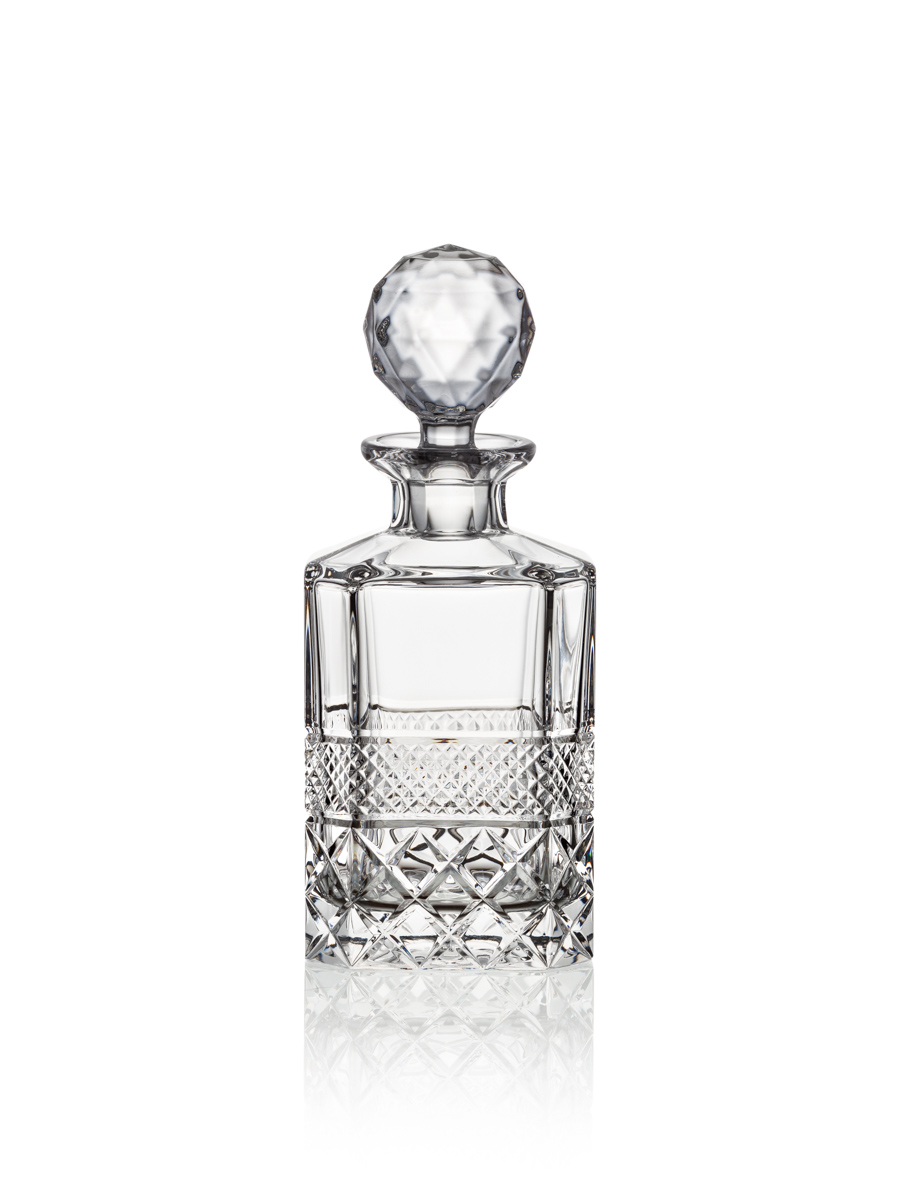 The Bohemian Crystal Squared Whiskey Decanter (800 ml) - Double Diamond