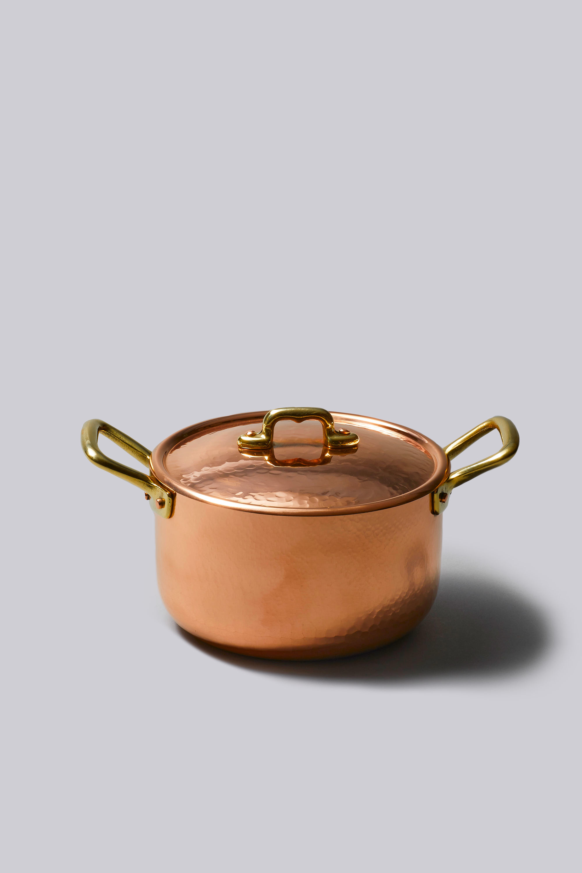 Rounded Two Handle Casserole Pot in Copper