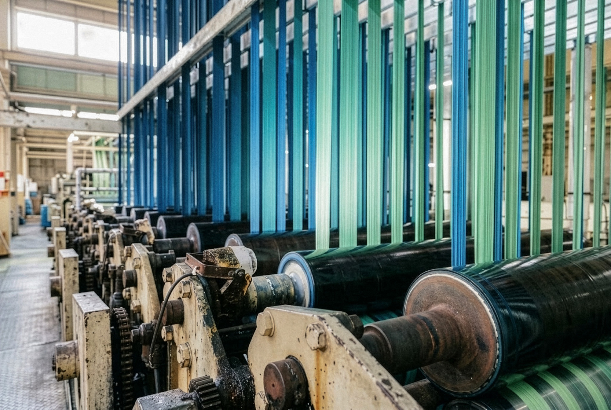 Rope dyeing warp yarns in indigo